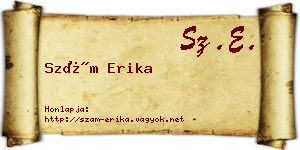 Szám Erika névjegykártya