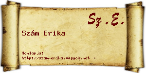 Szám Erika névjegykártya